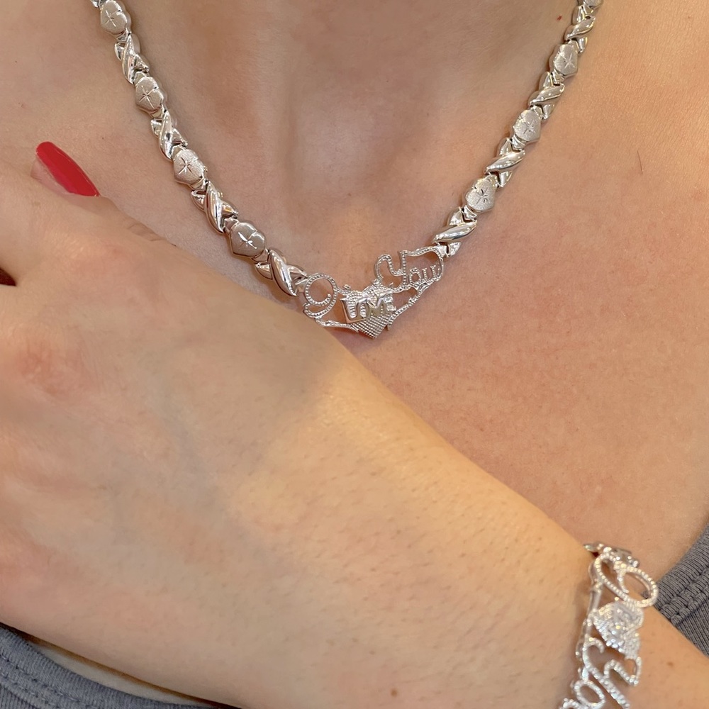 Sterling Silver “I LOVE YOU” x heart set